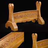Brown Chasing Dragons Solid Wood Single Tier Katana Stand