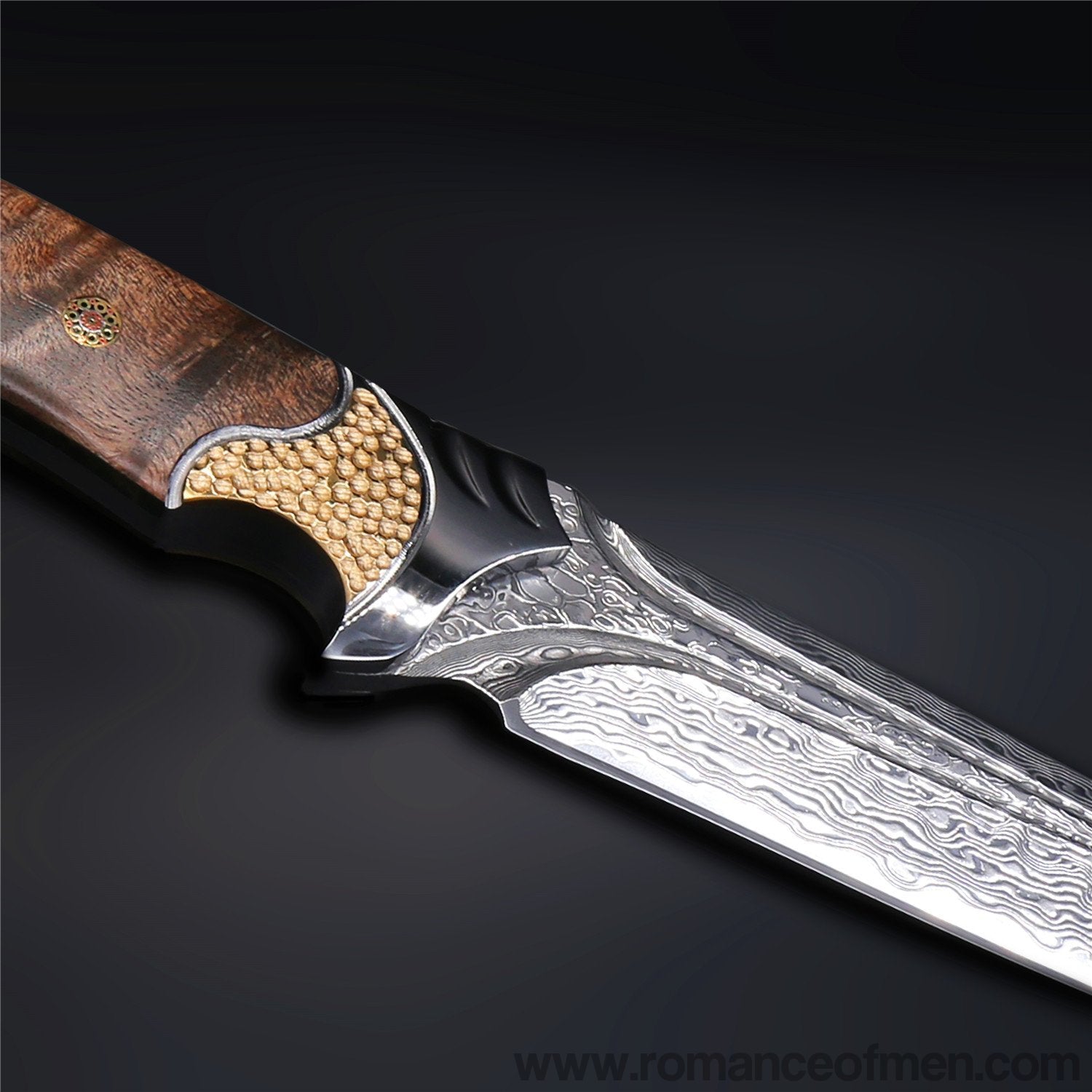 The fox damascus fixed blade knife 26CM-Romance of Men