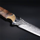 The fox damascus fixed blade knife 26CM-Romance of Men