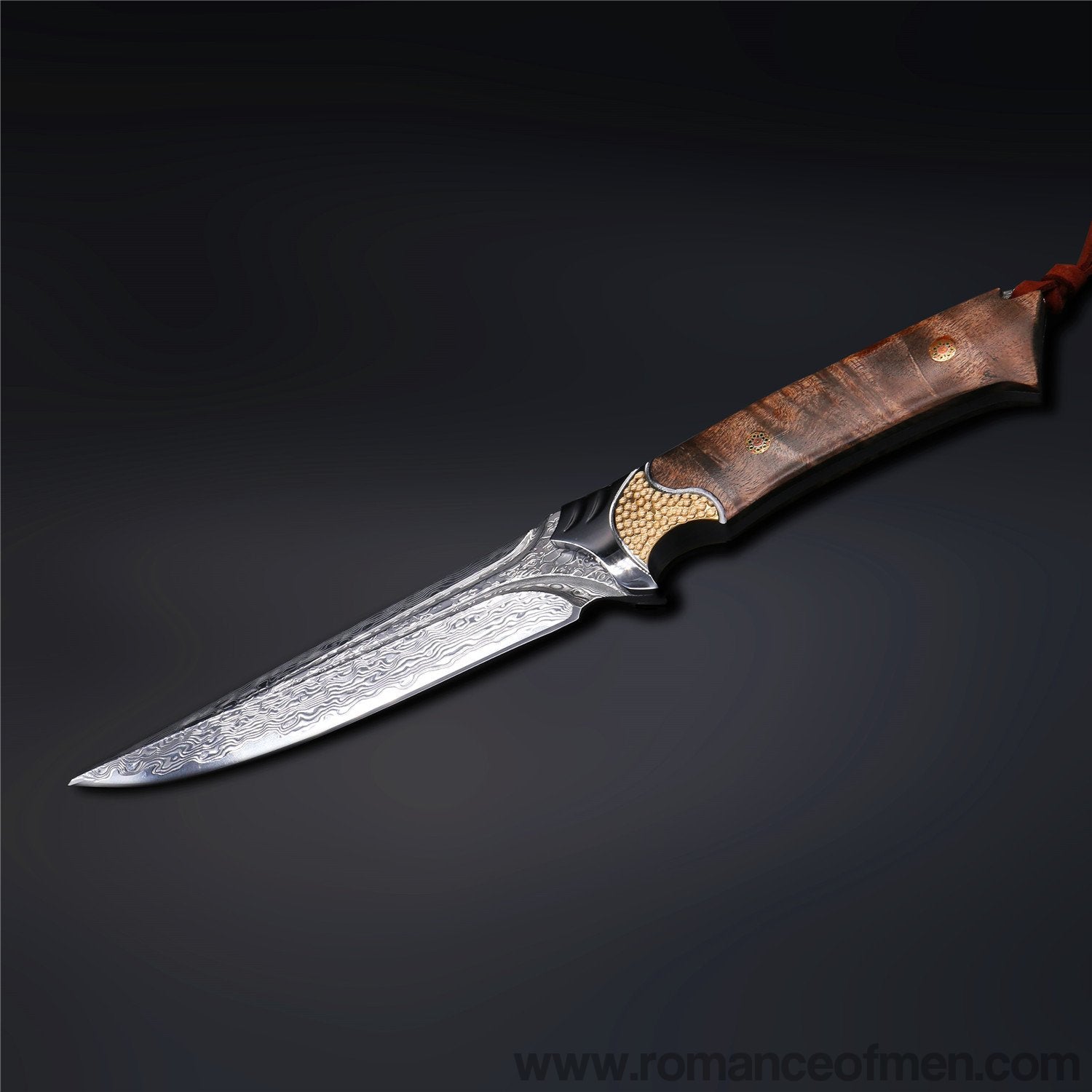 The fox damascus fixed blade knife 26CM-Romance of Men