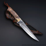 The fox damascus fixed blade knife 26CM-Romance of Men
