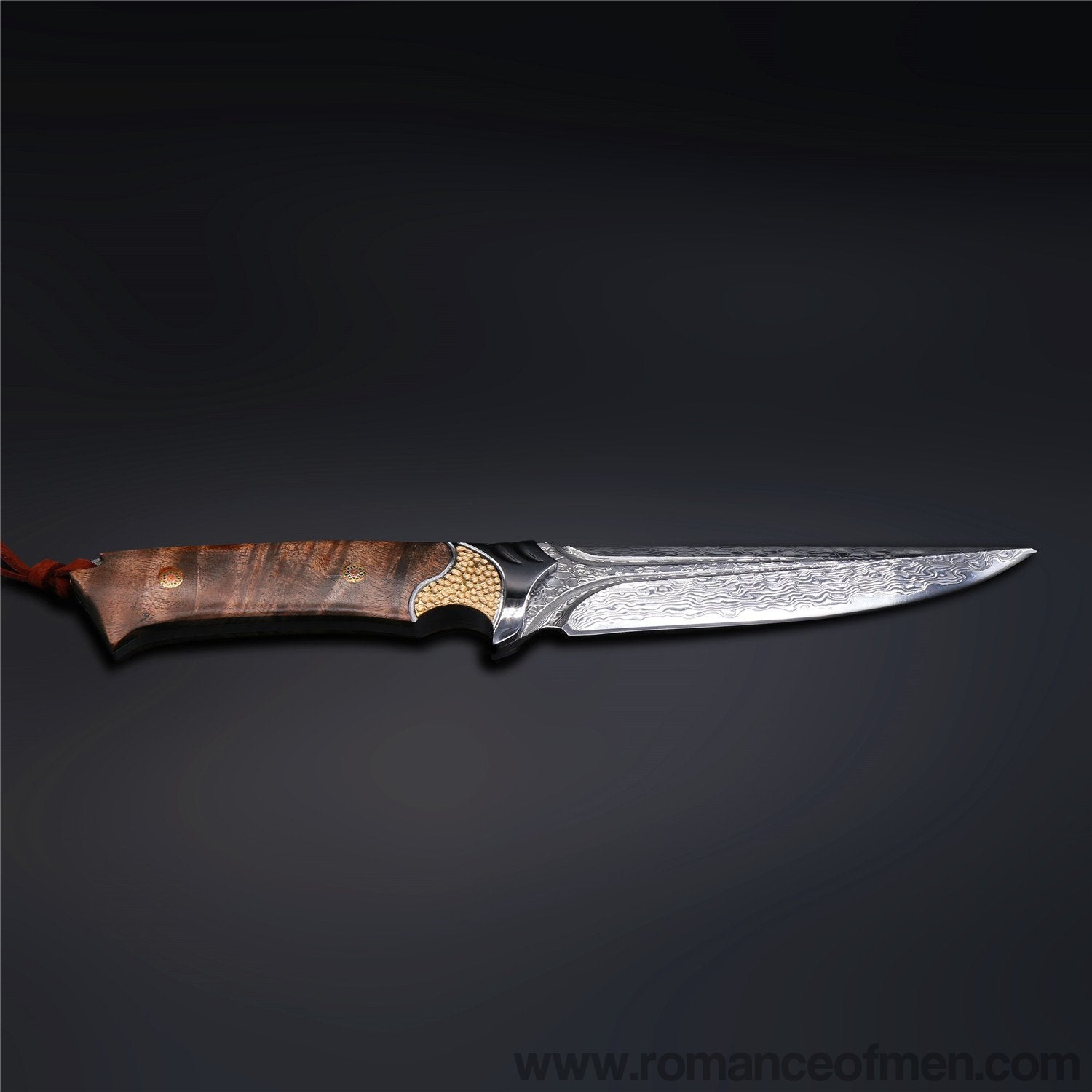 The fox damascus fixed blade knife 26CM-Romance of Men