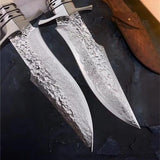 The bux damascus fixed blade knife 26CM-Romance of Men