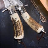The bux damascus fixed blade knife 26CM-Romance of Men