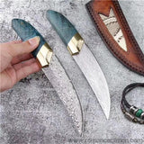 The dog's blade damascus fixed blade knife 24CM-Romance of Men