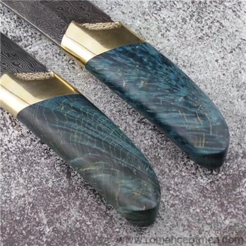 The dog's blade damascus fixed blade knife 24CM-Romance of Men