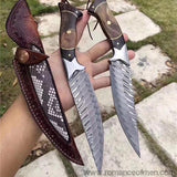 The erlang damascus fixed blade knife 26CM-Romance of Men