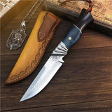 The finch damascus fixed blade knife 24CM-Romance of Men