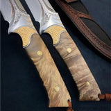The fox damascus fixed blade knife 26CM-Romance of Men
