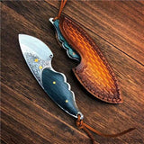 The green snapper damascus pocket knife 12 CM