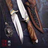 The maple damascus fixed blade 27CM-Romance of Men