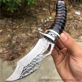 The vulture damascus fixed blade knife 21 CM-Romance of Men