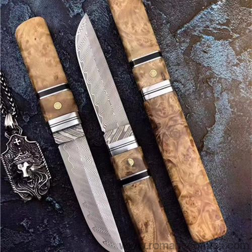 The yoshioka warrior damacus fixed blade knife-Romance of Men