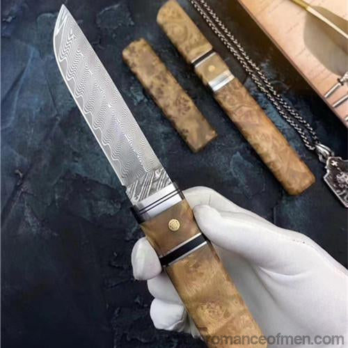The yoshioka warrior damacus fixed blade knife-Romance of Men