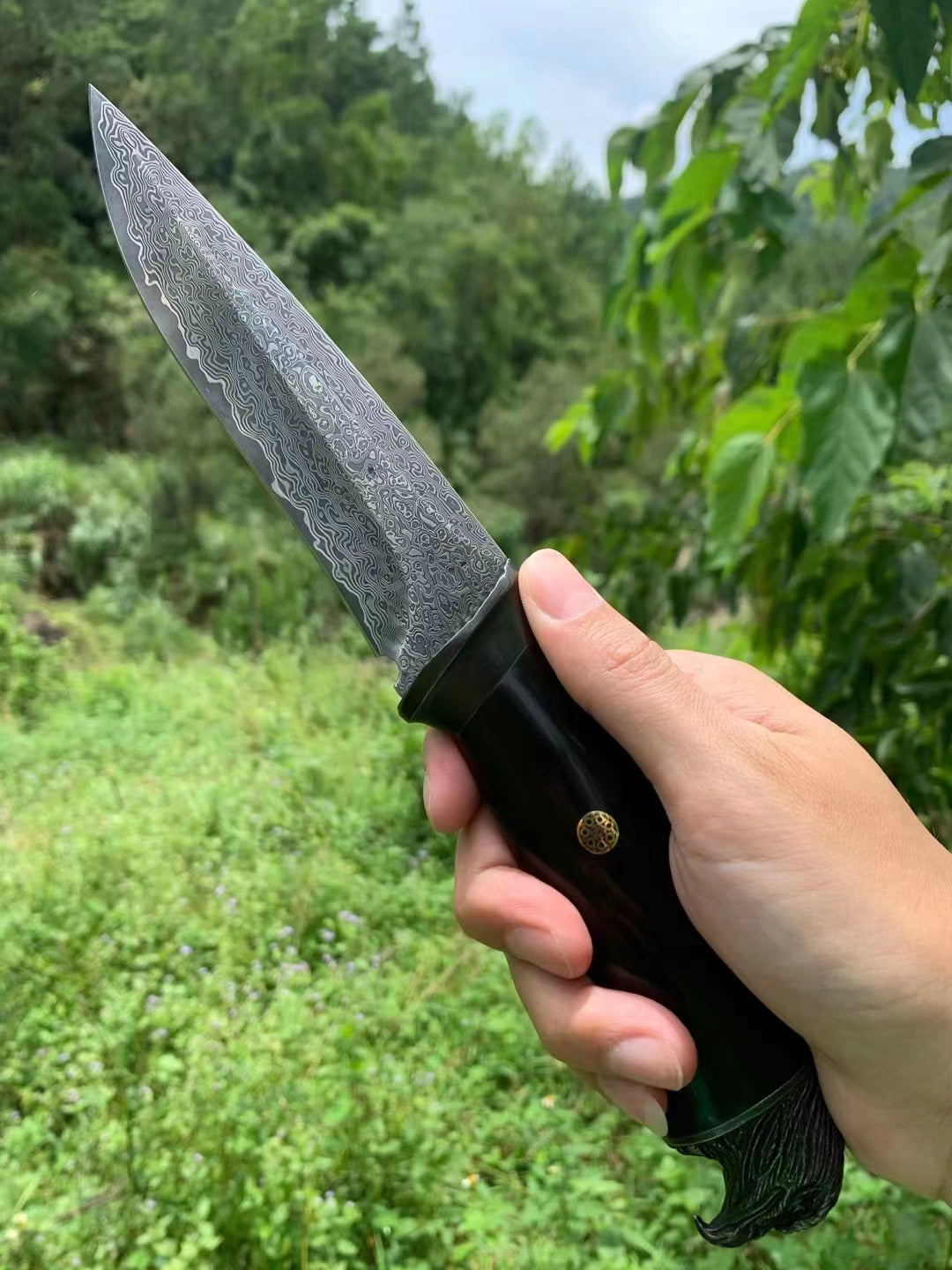 The Hawk sprit Damascus Steel Fixed Blade