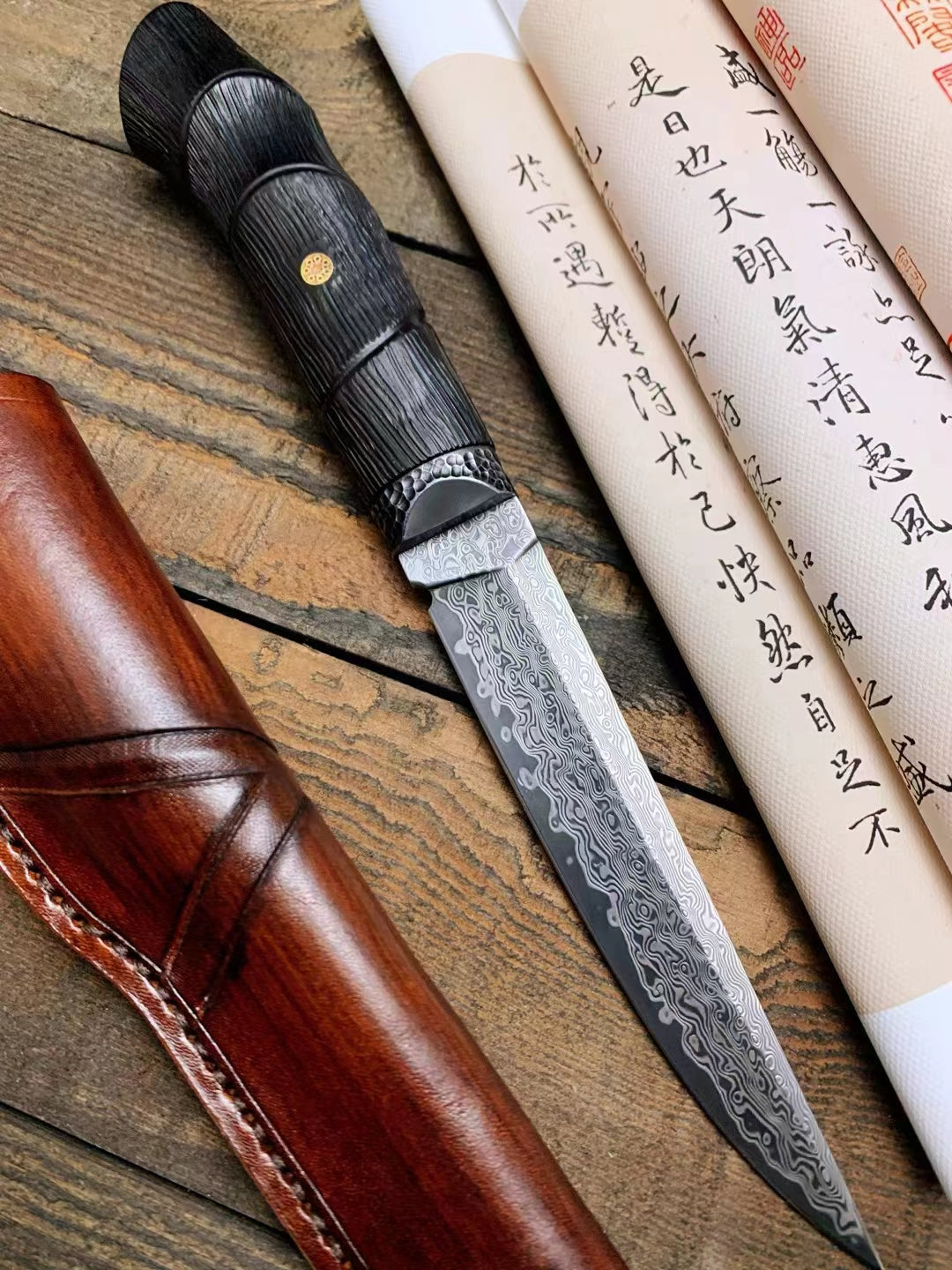 The Orchid Damascus Steel Fixed Blade