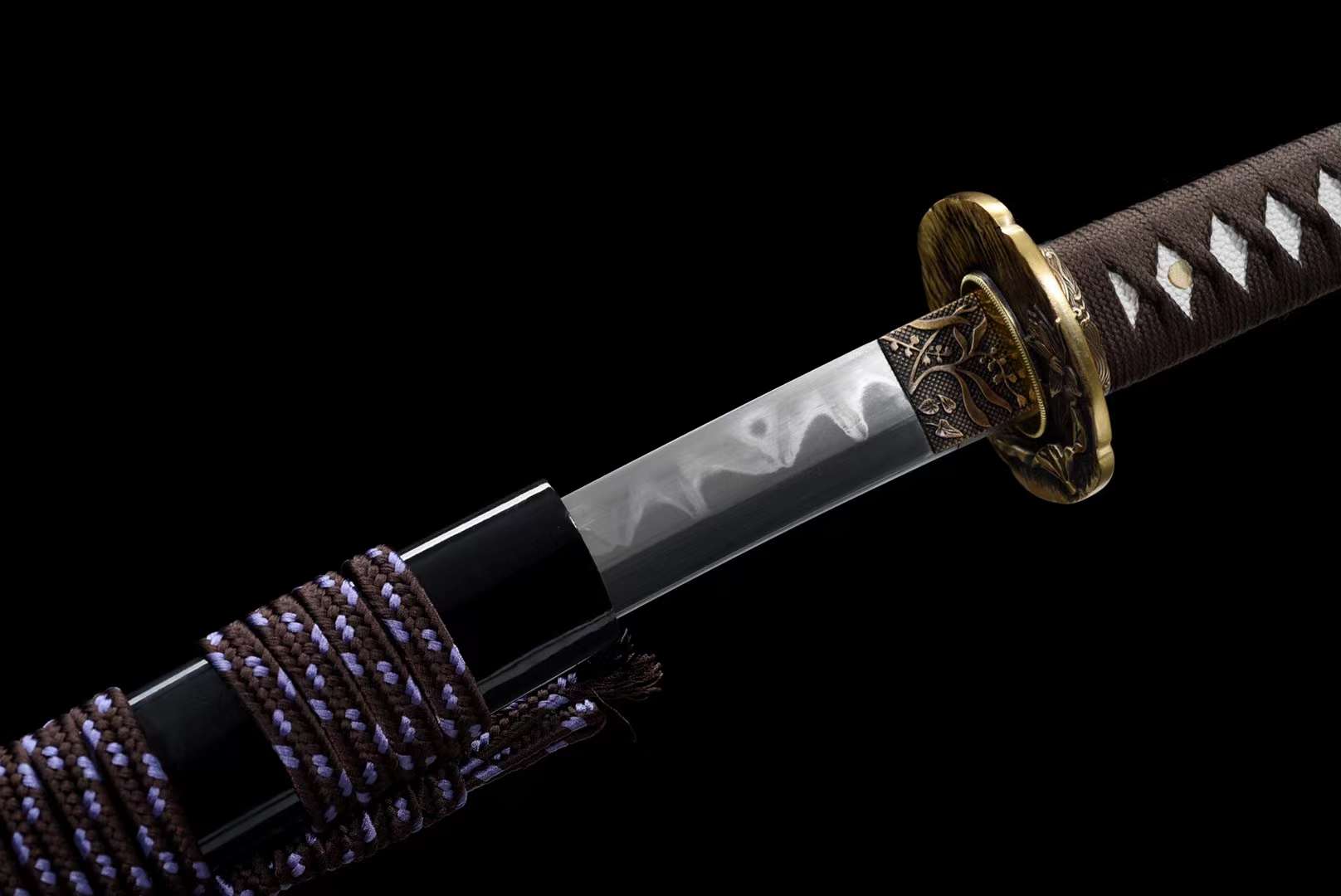 The Takusan Kiku Handmade Katana Clay Tempered T10 Steel