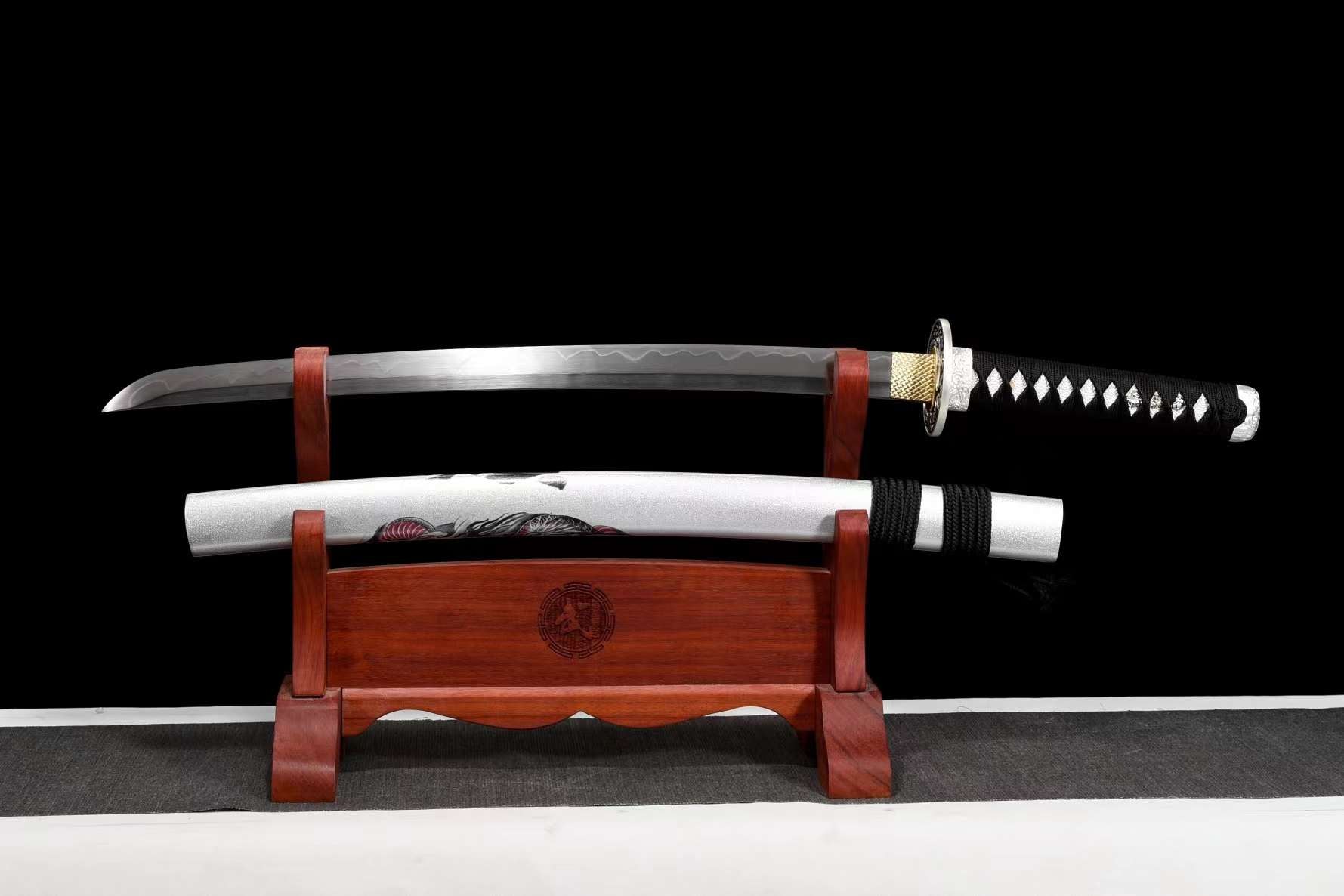 The Horidoragon Yuisho Handmade Katana Wakizashi Pattern Steel