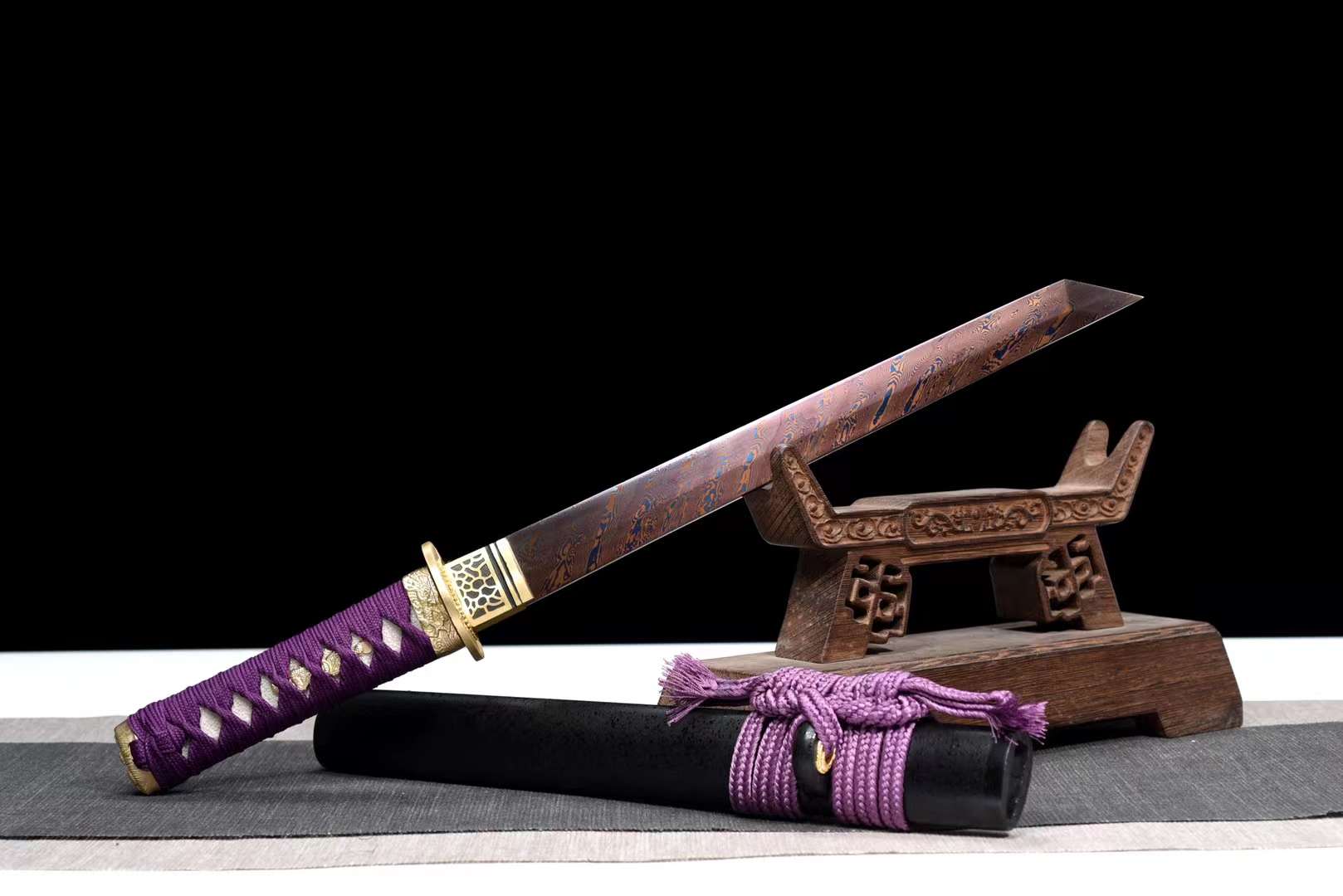 The Baioretto Handmade Tanto Katana Pattern Steel