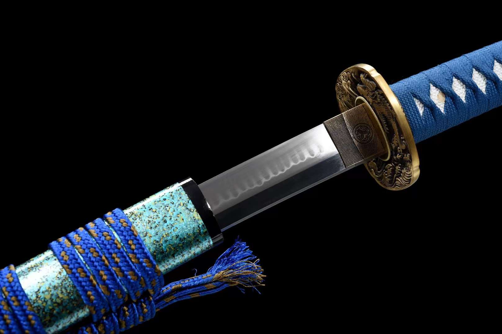 The Rakki Koi  Handmade Katana Clay Tempered T10 Steel