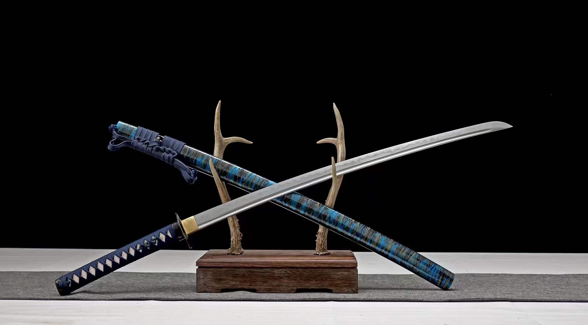 The Ranmin Handmade Katana Clay Tempered T10 Steel