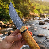The Roland Warrior Damascus steel fixed blade-Romance of Men