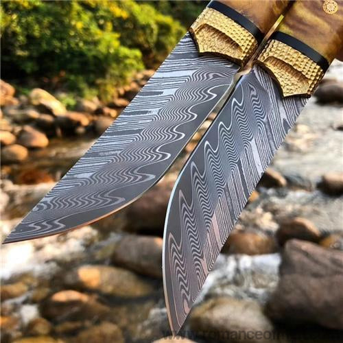 The Roland Warrior Damascus steel fixed blade-Romance of Men
