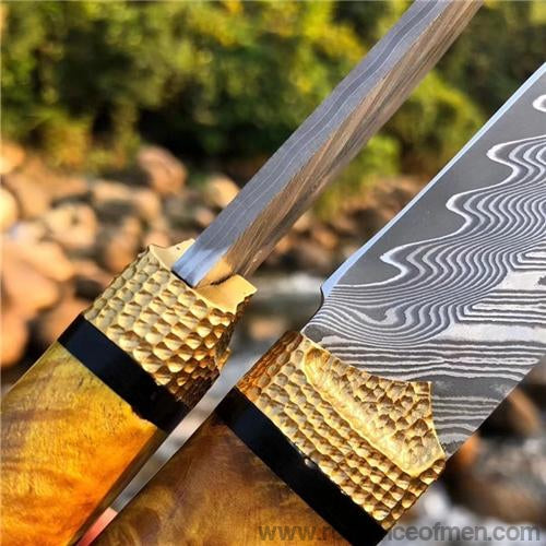 The Roland Warrior Damascus steel fixed blade-Romance of Men