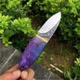 The phantom Olive Damascus steel pocket knife-Romance of Men