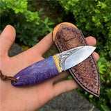 The phantom Olive Damascus steel pocket knife-Romance of Men