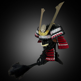 Black and Red Samurai Helmet Kuwagata and Mustache