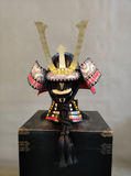 Black and Gold Samurai Helmet Trident Maedate and Mustache