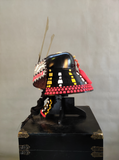 Black and Gold Samurai Helmet Trident Maedate and Mustache