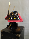 Black and Gold Samurai Helmet Trident Maedate and Mustache