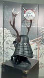 Black Samurai Helmet Deer Horn Wakidate and Mustache