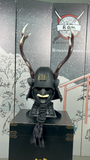 Black Samurai Helmet Deer Horn Wakidate and Mustache