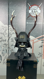 Black Samurai Helmet Deer Horn Wakidate and Mustache