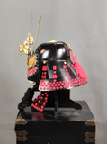 Black and Gold Samurai Helmet Dragon Maedate and Mustache