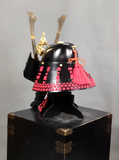 Black and Gold Samurai Helmet Dragon Maedate and Mustache