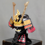 Black and Gold Samurai Helmet Dragon Maedate and Mustache