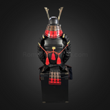 Black & Red Samurai Armor Tosei Gusoku Style Kuwagata Maedate Black armor color mixed with Red and Brown