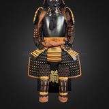Black & Yellow Samurai Armor Tosei Gusoku Style Kuwagata Maedate Black armor color mixed with Yellow cords
