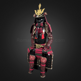 Red Purple Samurai Armor Tosei Gusoku Style Kuwagata Maedate Red armor color