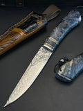 Enigmatic Stag Damascus Steel Fixed Blade