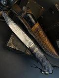 Enigmatic Stag Damascus Steel Fixed Blade
