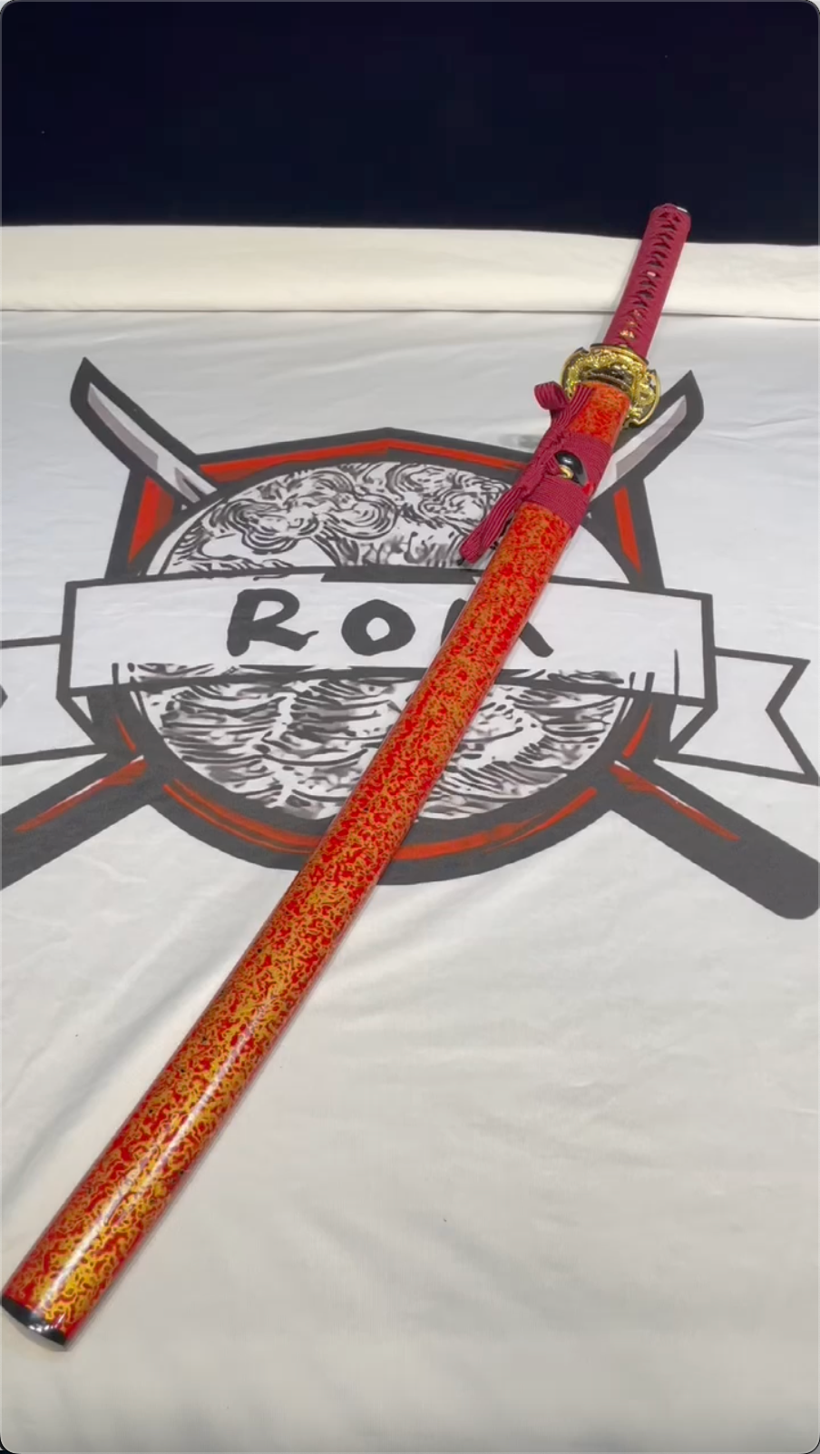 Red Custom katana personalized by our customer
