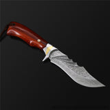 The Red Bat Damascus Steel Fixed Blade
