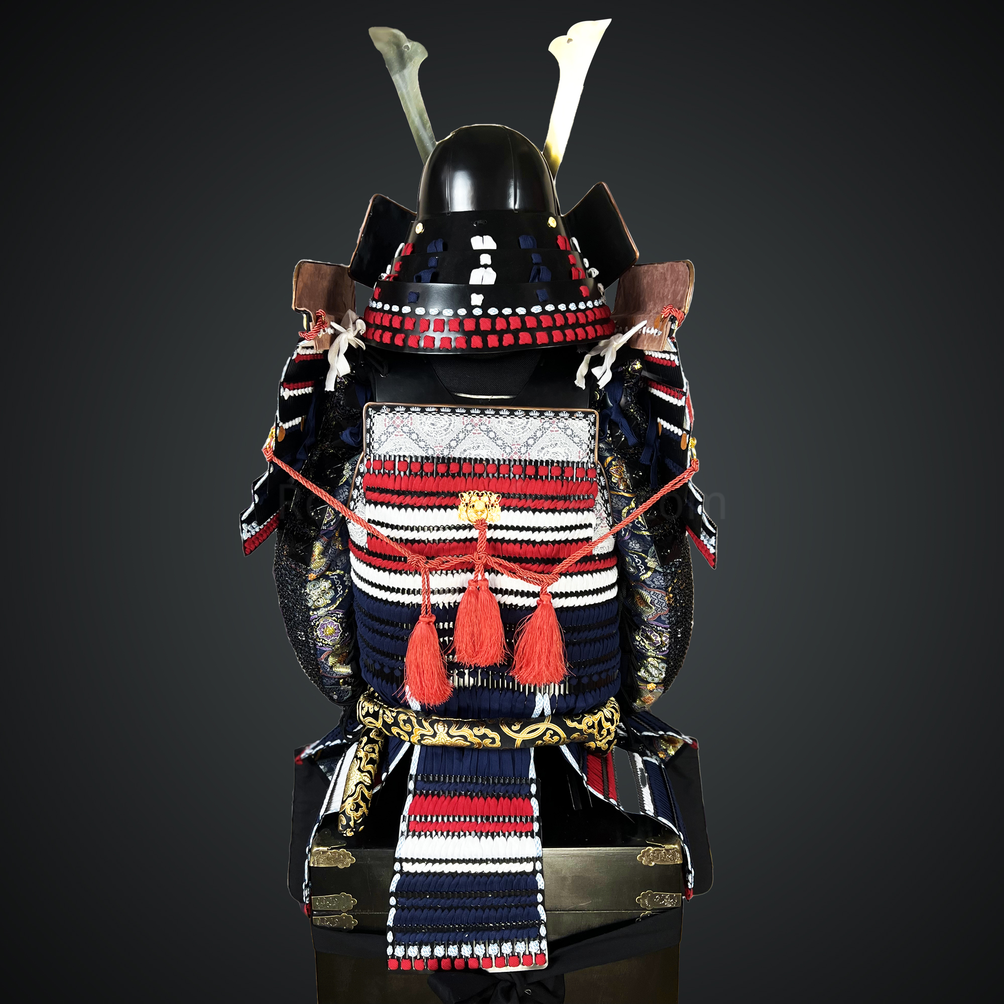 Black and white theme Custom Made Handmade Japanese Samurai Armor Life Size