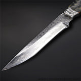 The Suzaku Damascus Steel Knife Fixed Blade-Romance of Men