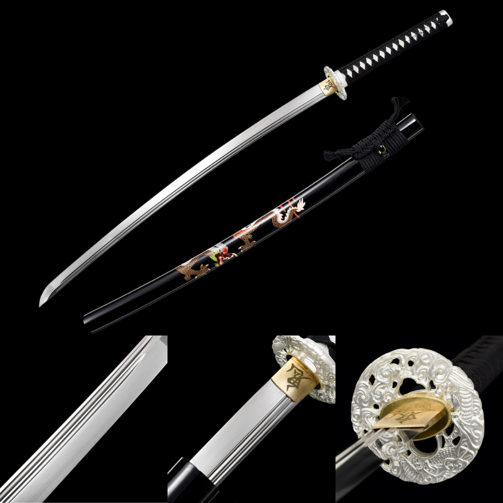 The Black Dragon Spring Steel Extra Sharp Handmade Katana